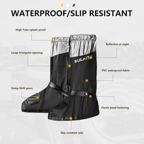 Waterproof Shoe Covers,Motorcyclewaterproof Boot Covers Covers Reusable for Hiking Non Slip Fo Men Women Feet Dry in Saudi Arabia