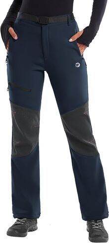 IUGA Snow Pants Womens Ski Hiking Pants Waterproof Outdoor Insulated Softshell Winter Fleece Lined Snowboard Pants 4 Pockets in Kuwait