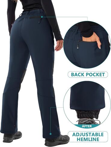 IUGA Snow Pants Womens Ski Hiking Pants Waterproof Outdoor Insulated Softshell Winter Fleece Lined Snowboard Pants 4 Pockets in Kuwait