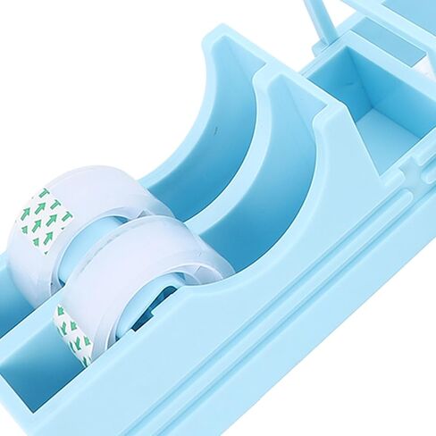 Portable Foldable Tape Dispenser, Desktop Holder with Cutter for Gift Wrapping & Office Use, Includes 2 Rolls Clear Tape for Packaging, Crafts and Supplies in Saudi Arabia