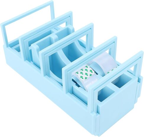 Portable Foldable Tape Dispenser, Desktop Holder with Cutter for Gift Wrapping & Office Use, Includes 2 Rolls Clear Tape for Packaging, Crafts and Supplies in Saudi Arabia