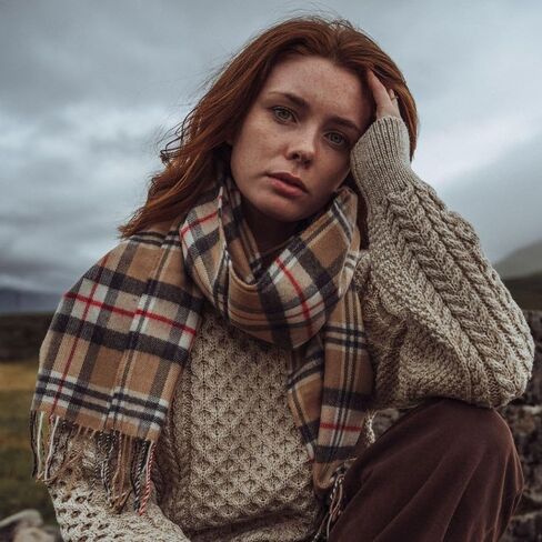 Biddy Murphy Irish 100% Merino Wool Scarf for Women, Long, Soft Brushed Woolen Fiber, Imported in Saudi Arabia