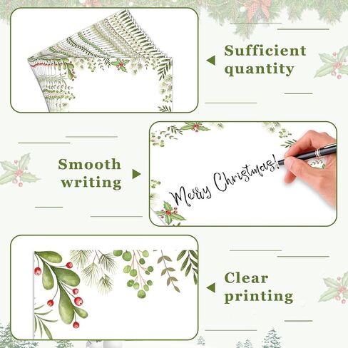 100 PCS Holly Ivy Christmas Holiday Letterhead Christmas Border Computer Paper Stationery Paper for Note Letters to Santa Holiday Holly Printer Papers Invitations Office School 8.5 x 11 In in Saudi Arabia