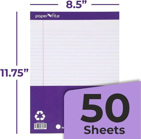 Letter-Size Writing Pads, White 50-Sheet Notepads, 11.75 x 8.5 in, Premium Notebooks for Office Work, School Notes & Daily Use (Pack of 18) in Saudi Arabia
