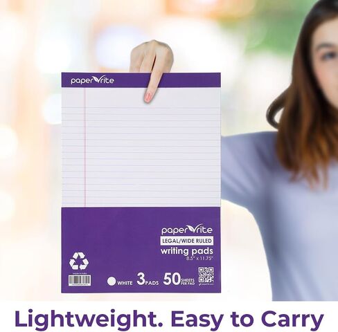 Letter-Size Writing Pads, White 50-Sheet Notepads, 11.75 x 8.5 in, Premium Notebooks for Office Work, School Notes & Daily Use (Pack of 18) in Saudi Arabia