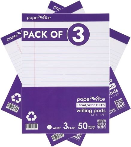 Letter-Size Writing Pads, White 50-Sheet Notepads, 11.75 x 8.5 in, Premium Notebooks for Office Work, School Notes & Daily Use (Pack of 18) in Saudi Arabia
