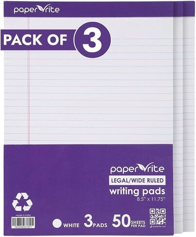 Letter-Size Writing Pads, White 50-Sheet Notepads, 11.75 x 8.5 in, Premium Notebooks for Office Work, School Notes & Daily Use (Pack of 18) in Saudi Arabia