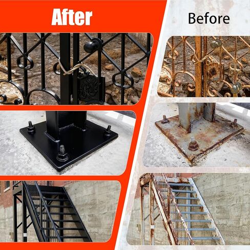 محول الصدأ 34.99 أونصة سائلة وبطانة معدنية 2 في 1، طلاء مزيل الصدأ ذو أساس مائي للسيارات والبوابات المعدنية والأدوات، طلاء مضاد للصدأ طويل الأمد مقاوم للأشعة فوق البنفسجية in Kuwait