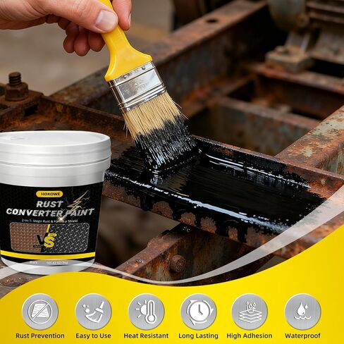 2-in-1 Rust Converter & Metal Primer 35oz Black - Rust Inhibitor Paint for Metal, Rust Reformer & Corrosion Protection, Heat Resistant Anti Rust Coating for Automotive Frames, Trailers& Tools in Saudi Arabia