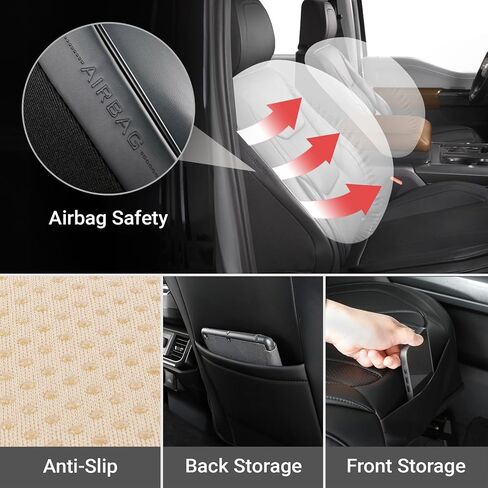 Coverland Custom Car Seat Covers Compatible with 2010-2014 Ford Mustang - Premium Leather Non-Slip Memory Foam Waterproof Seat Cover Custom Fit Interior Protector [Front Seat-Black] in Saudi Arabia