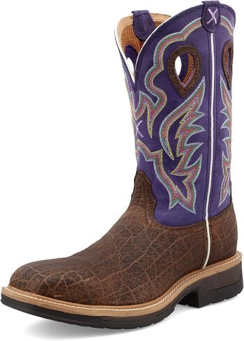 Twisted X Men’s Alloy Toe Lite Western Boots - Casual Boots for Men - Brown & Purple, 14 EE in Saudi Arabia