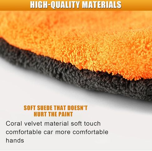 2PCS Car Wash Mitt, Coral Fleece Microfiber Dusting Mitt with Thumb, No Scratch No Lint Cleaning Glove with Elastic Wrist Cuff, Reusable Car Washing and Detailing Supplies (Thumb) in Kuwait