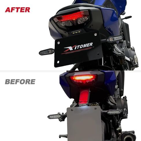 Xitomer Fit for YZF-R9 2025 Fender Eliminator Compatible with MT09 2024-2025, YZF R9 2025 Tail Tidy with LED License Plate Light, License Plate Holder Compatible with Stock Turn Signals in Saudi Arabia