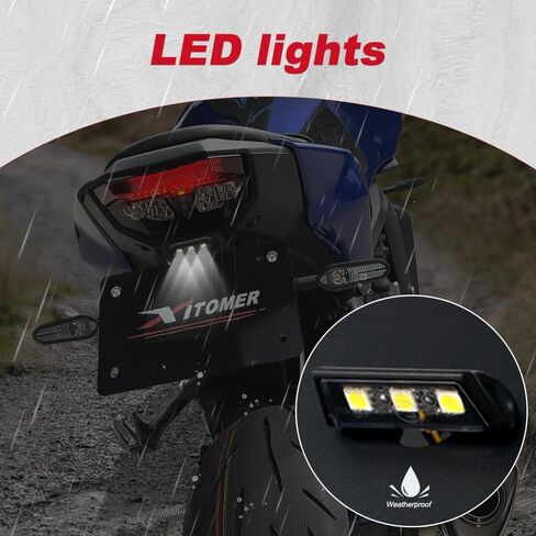 Xitomer Fit for YZF-R9 2025 Fender Eliminator Compatible with MT09 2024-2025, YZF R9 2025 Tail Tidy with LED License Plate Light, License Plate Holder Compatible with Stock Turn Signals in Saudi Arabia