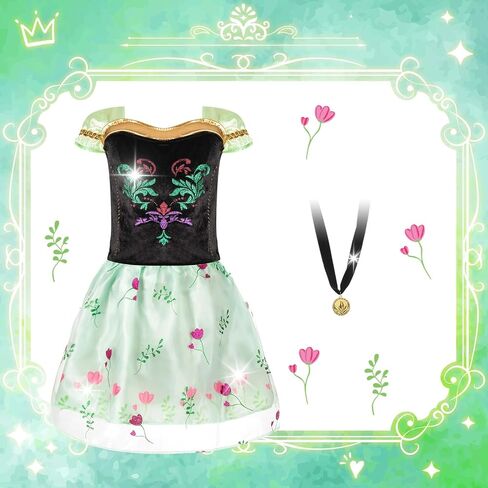 ملابس فائقة الجودة للفتيات من عمر 4 إلى 6 سنوات، فستان الأميرة للفتيات من عمر 3 إلى 8 سنوات، تتضمن 4 عصابات رأس، مثالية للهدايا الاحتفالية in Kuwait