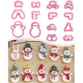 Keoker Christmas Polymer Clay Cutters, Snowman Clay Cutters, 14 Polymer Clay Christmas Earring Cutters in Kuwait
