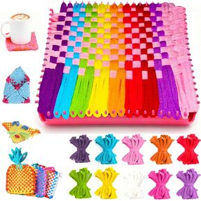 HOMY MART Weaving Loom Kit Toys للأطفال والكبار، حلقات بوثولدر الحرف اليدوية للفتيات الذين تتراوح أعمارهم بين 6 7 8 9 10 11 12، 7 "وعاء حامل تلوح في الأفق مجموعات الحياكة والهدايا للأطفال والمبتدئين، 280 حلقة حرفية in Kuwait
