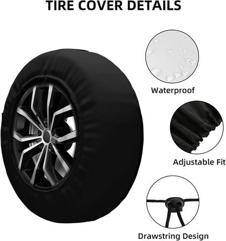 Bigfoot Spare Tire Cover with Patriotic Sasquatch American Flag Forest Design – Waterproof Vehicle Wheel Cover for RV, Truck, Cars Trailer & Camper Decor 15 Inch in Saudi Arabia