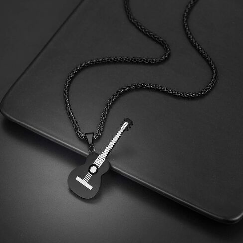 U7 Rock Music Necklace with Adjustable Chain, Stainless Steel 18K Gold Plated Hip Hop Punk Rock Sign Horn/Headphone/Microphone Necklaces for Men Women Teens in Kuwait