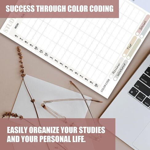 School Supplies - Weekly Hourly Planner Notepad - A4 Weekly Schedule Planner Pad Undated - 50 Sheets To Do List Notepad for Students - Home & Office Desk Accessories - Perfect for School & Projects in Saudi Arabia