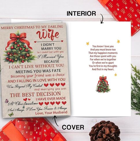Romantic Christmas Card for Wife,Special Xmas Card for Wife,Unique Christmas Idea Gift from Husband in Saudi Arabia