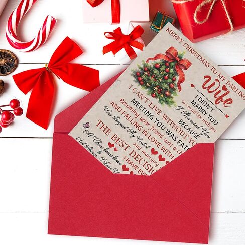 Romantic Christmas Card for Wife,Special Xmas Card for Wife,Unique Christmas Idea Gift from Husband in Saudi Arabia