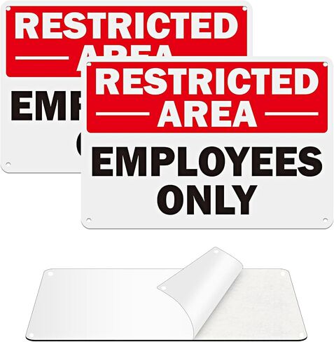 Restricted Area Sign,2 Pack 9"x6" Authorized Personnel Only Do Not Enter Aluminum Metal Sign with Strong Adhesive Tape and Pre-Drilled for Easy Mount Weatherproof for Indoor or Outdoor Use in Saudi Arabia