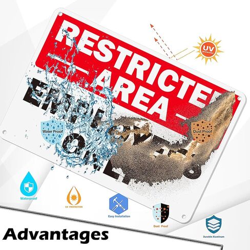 Restricted Area Sign,2 Pack 9"x6" Authorized Personnel Only Do Not Enter Aluminum Metal Sign with Strong Adhesive Tape and Pre-Drilled for Easy Mount Weatherproof for Indoor or Outdoor Use in Saudi Arabia