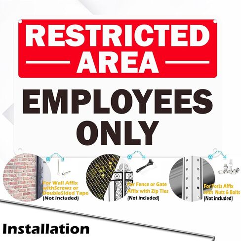 Restricted Area Sign,2 Pack 9"x6" Authorized Personnel Only Do Not Enter Aluminum Metal Sign with Strong Adhesive Tape and Pre-Drilled for Easy Mount Weatherproof for Indoor or Outdoor Use in Saudi Arabia