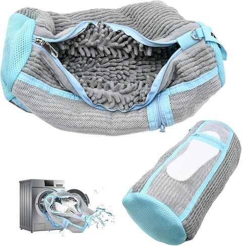 Shoe Washing Machine Bag, Laundry Shoe Bag with Side External Network for Washer and Dryer Reusable Shoe Cleaning Bag for Sneaker Tennis Unstain Cleaner Kit (2pc-yellow) in Saudi Arabia