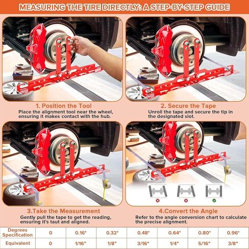Professional Wheel Leveling Alignment Tool Suitable for 14mm 16mm Nut Includes Measuring Tape Wall Mountable Design Wheel Alignment Tool Set in Saudi Arabia