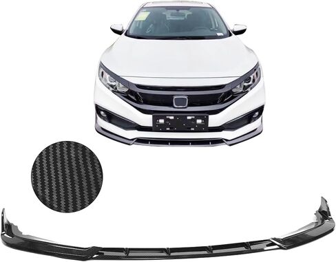 حافة ممتصة للصدمات الأمامية من IKON MOTORSPORTS متوافقة مع 2019-2021 Honda Civic، الجيل العاشر من IKON Style أسود غير لامع PP Air Dam Chin Spoiler in Saudi Arabia