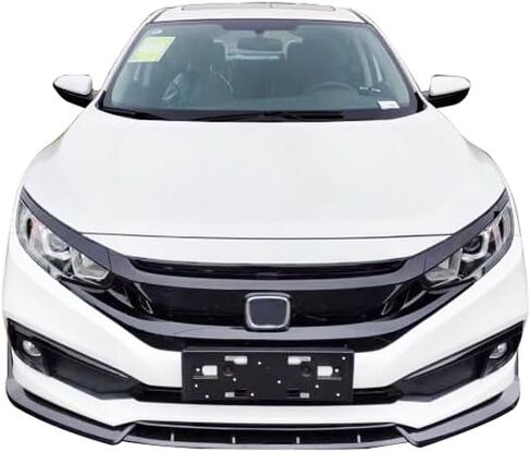 حافة ممتصة للصدمات الأمامية من IKON MOTORSPORTS متوافقة مع 2019-2021 Honda Civic، الجيل العاشر من IKON Style أسود غير لامع PP Air Dam Chin Spoiler in Saudi Arabia