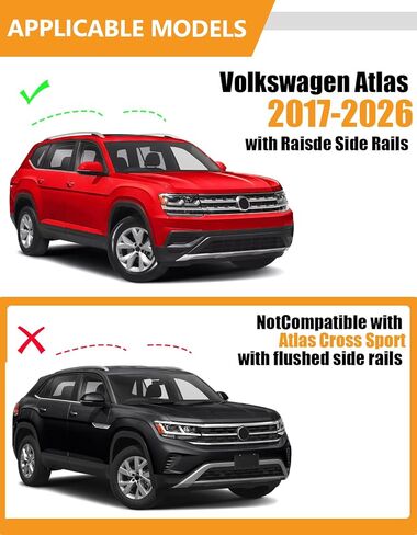 KINGGERI 220 رطل قضبان متقاطعة لسقف السقف متوافقة مع Volkswagen VW Tiguan 2018-2024 وTaos 2022-2024، قضبان سقف ألومنيوم قابلة للقفل ومضادة للسرقة وحاملة أمتعة على السطح in Kuwait