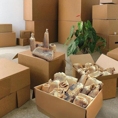 Honeycomb Packing Paper 12" W x 60' L Packing Paper for Moving Products & Gifts Honeycomb Wrapping Paper Recyclable and Biodegradable Cushioning Packing Material with 20 Fragile Stickers in Saudi Arabia