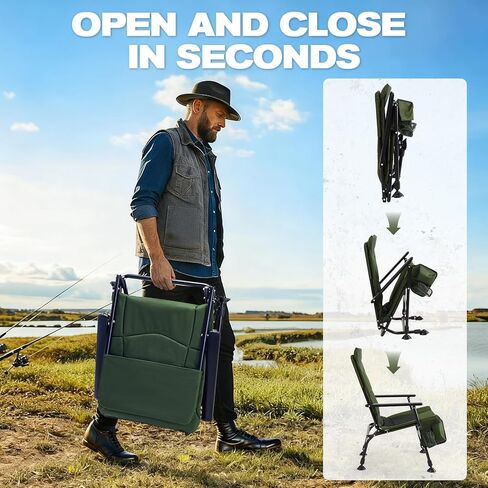 Folding Camping Chair, Outdoor Fishing Chair for Adults Breathable Mesh with Adjustable High Back Support and Leg, Aluminum Frame for Fishing, Camp, Lawn, Patio. in Saudi Arabia