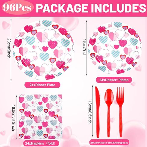 Bokon 96 Pcs Christmas Plates and Napkins Sets Christmas Party Supplies Decorations Santa Belt Disposable Party Dinnerware Knives Forks Spoons for Xmas Holiday Dinner Home Serves 24 in Saudi Arabia