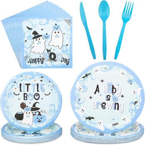 Bokon 96 Pcs Christmas Plates and Napkins Sets Christmas Party Supplies Decorations Santa Belt Disposable Party Dinnerware Knives Forks Spoons for Xmas Holiday Dinner Home Serves 24 in Saudi Arabia