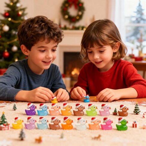 160pcs Luminous Mini Christmas Resin Ducks Dollhouse Accessories Miniature Figurines to Hide Tiny Little Duck Bulk Glow in The Dark for Micro Garden Landscape Aquarium Craft Party Favors Toy in Saudi Arabia