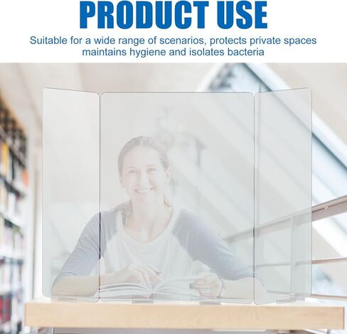 Honoson طوي 3 لوحة العطس الحرس للعداد 24 "× 32" درع بلاستيكي كبير لمكتب مكتب مدرسة متاجر البيع بالتجزئة غطاء واقي من الأكريليك للسعال والعطس سميك واضح ث يتضمن حاملين in Kuwait