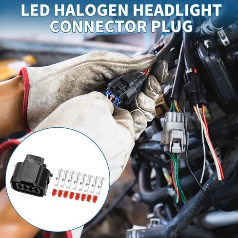 8 دبوس LED هالوجين المصباح موصل التوصيل 2.2 مم سلسلة أنثى سلك موصل طرفي لشركة هيونداي إلنترا 2011-2015 البلاستيك القصدير مطلي النحاس الأسود 1 مجموعة in Kuwait