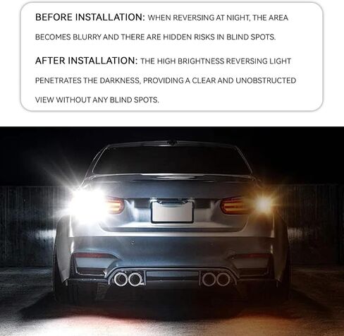 4 قطع 921 لمبة إضاءة عكسية LED، ضوء الفرامل 921 لمبة LED T15 4014 45SMD 6500K شرائح فائقة السطوع، مصابيح إشارة الانعطاف العالمية الخالية من الأخطاء في Canbus الثالثة لإيقاف الشحن (أبيض) in Kuwait