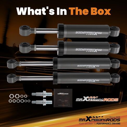 ممتص صدمات maxpeedingrods 2-3 بوصة أمامي و4-5 بوصة خلفي لسيارة Chevy C10 1963-1972، مجموعة صدمات خفض مطورة مشحونة بالنيتروجين in Kuwait
