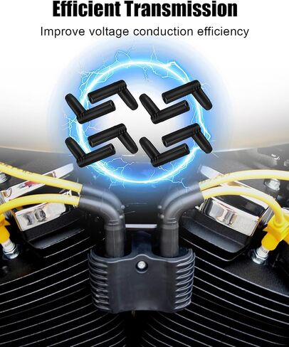 135 45 Degree Silicone Boots and Terminal Kit Fit for 7mm-8.5mm Spark Plug Wire, Include 8 Terminals and 8 Protective sleeves in Saudi Arabia