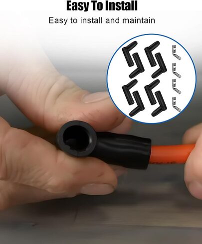 135 45 Degree Silicone Boots and Terminal Kit Fit for 7mm-8.5mm Spark Plug Wire, Include 8 Terminals and 8 Protective sleeves in Saudi Arabia