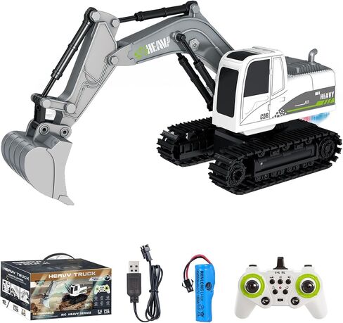 Pink RC Excavator, 6 Channel 2.4Ghz RC Construction Vehicle Toy, 1:24Scale 360° Rotation Excavator Toy with Light Music & DIY Stickers Birthday Gift for Teen in Saudi Arabia