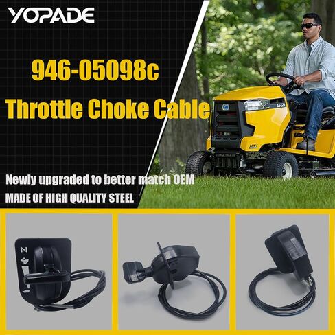 946-05098c Throttle Choke Cable Compatible with Cub Cadet XT1-GT50 GT54 LT46 LT46 LT50 LT54 FAB XT2-GX54 LX42 LX46 LX50 ST54 FAB MTD Craftsman Replace #946-05098A 946-05098b 746-05098a in Kuwait