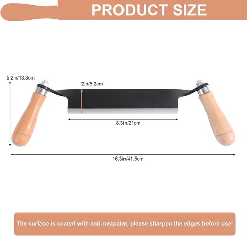8 Inch Draw Knife for Woodworking - Multi-Purpose Debarking Tool, Spoke Shave & Wood Shaving Tool, Durable & Efficient for Carving, Shaping, Log Stripping (Straight 8 in) in Saudi Arabia