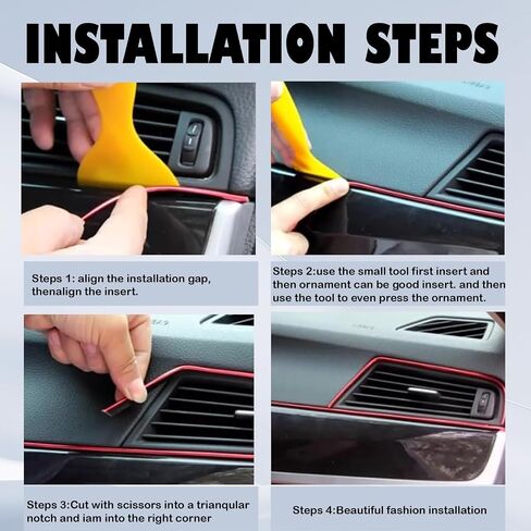 Car Interior Trim Strips, 16.4FT/5m Car Electroplating Decoration Styling Door Dashboard, DIY Flexible Filler Insert Strips, Self-Adhesive Door Edge Trim, Car Interior Accessories(Purple) in Saudi Arabia