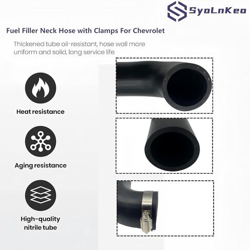 Fuel Filler Neck Hose with Clamps 573-020 Fits Chevrolet C10 C20 C30 Pickup & GMC C1500 C2500 C3500 Pickup 1982-1986 - Replaces FNH169 in Kuwait